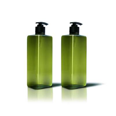 New design 300ml 500ml square clear pet liquid soap bottles for hand sanitizer